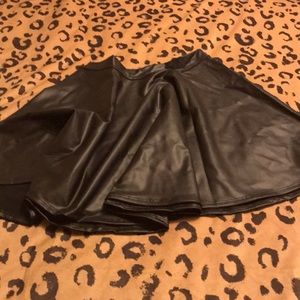 Flowing Faux Leather Skirt